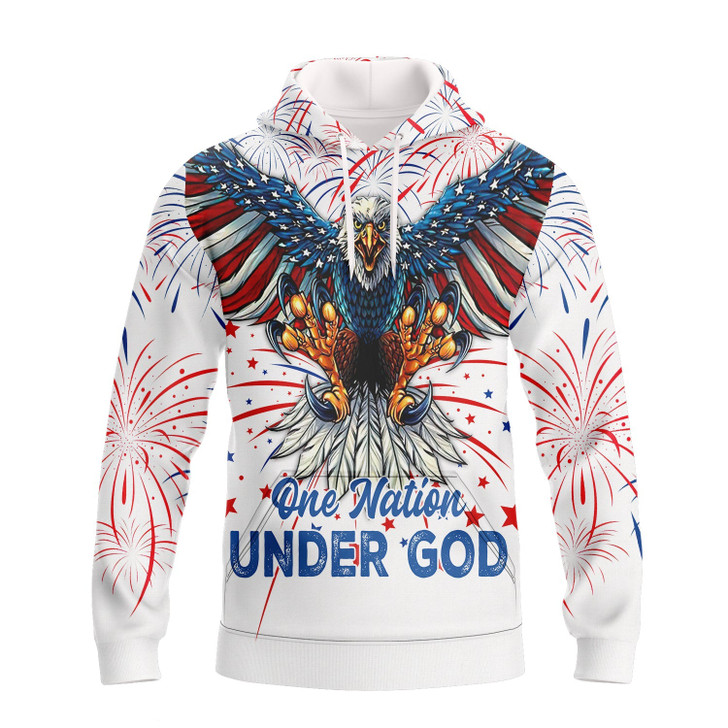 FUNSTUFFPRINT Independence Day Is Coming Ealge One Nation Under God   3D Hoodie and Zip Hoodie
