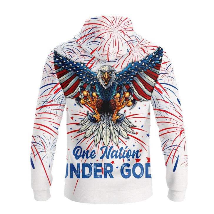FUNSTUFFPRINT Independence Day Is Coming Ealge One Nation Under God   3D Hoodie and Zip Hoodie