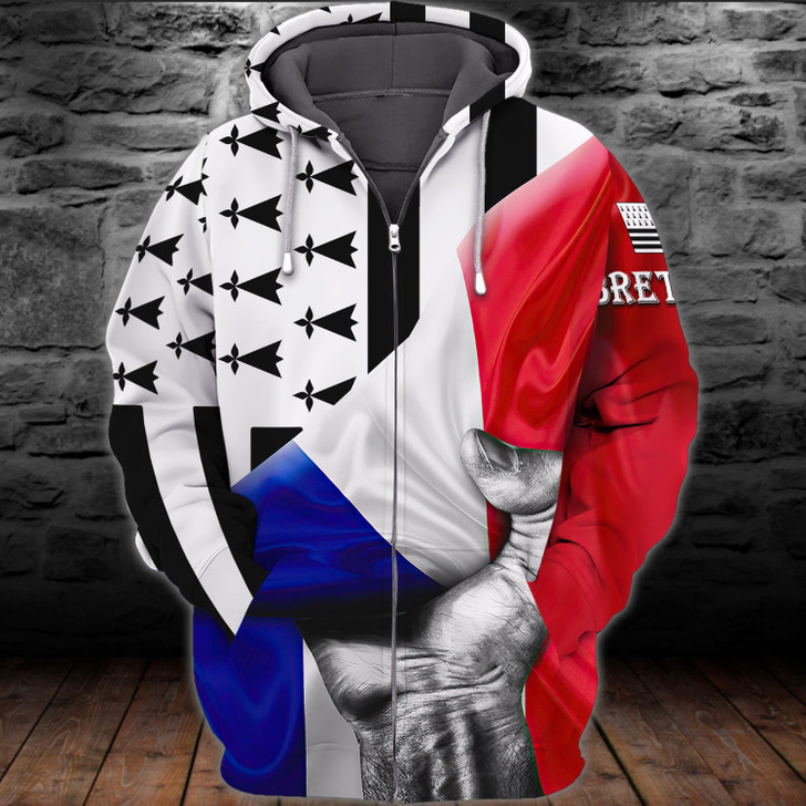 FUNSTUFFPRINT Brittany Celtic  3D Hoodie and Zip Hoodie