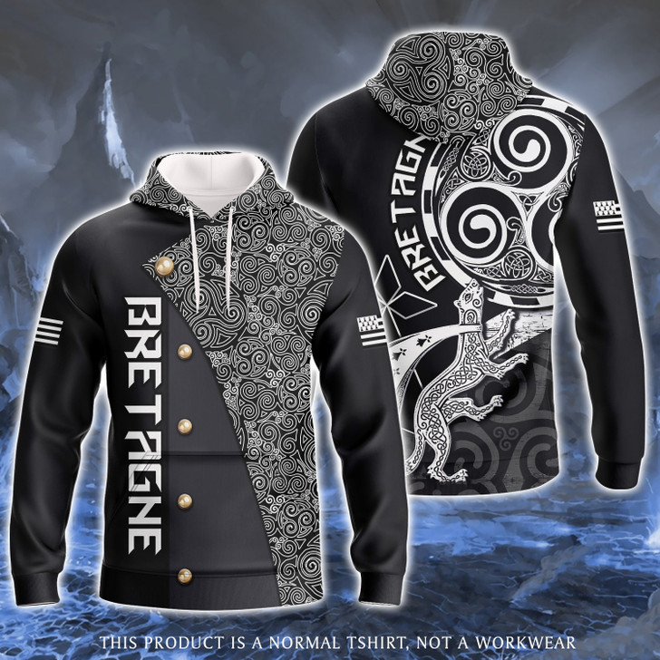 FUNSTUFFPRINT Brittany Celtic  3D Hoodie and Zip Hoodie