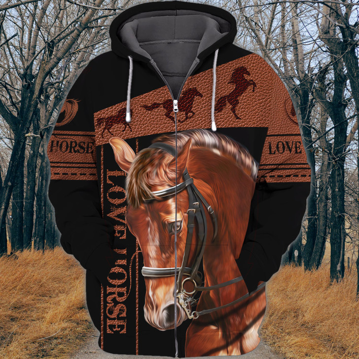 FUNSTUFFPRINT Love Horse  3D Hoodie and Zip Hoodie