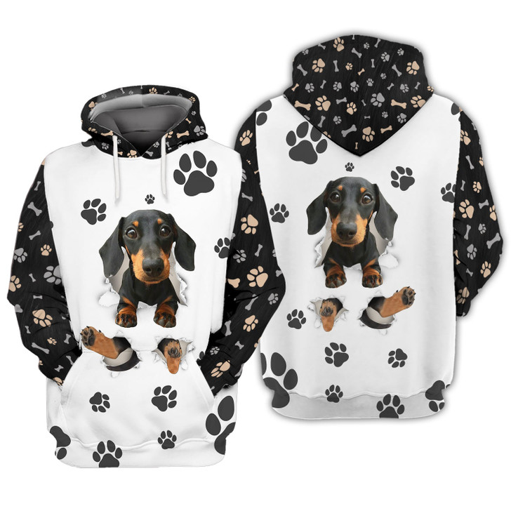 FUNSTUFFPRINT Lovely Dachshund  3D Hoodie and Zip Hoodie