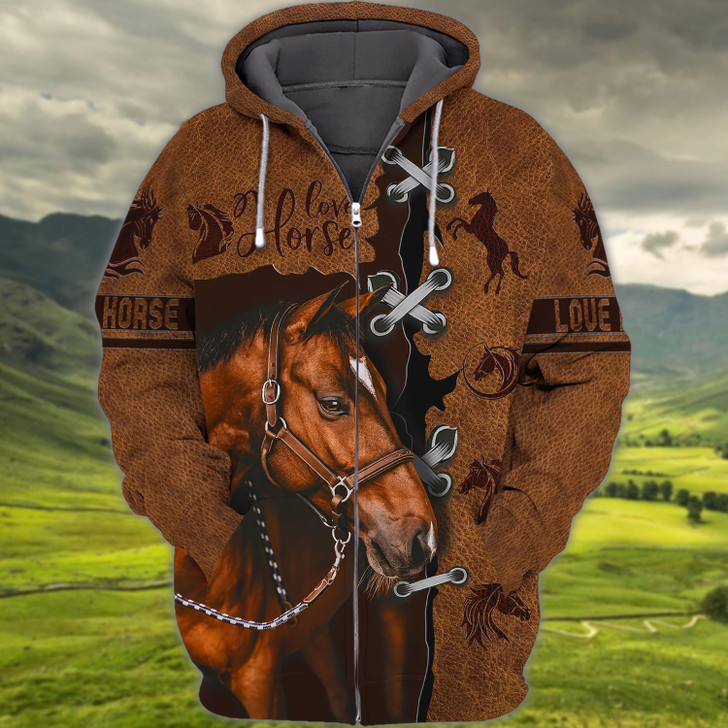 FUNSTUFFPRINT Love Horse - 3D Full Print  3D Hoodie and Zip Hoodie