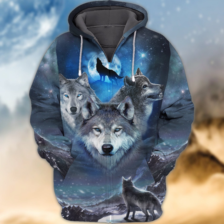 FUNSTUFFPRINT Wolf - 3D Full Print  3D Hoodie and Zip Hoodie