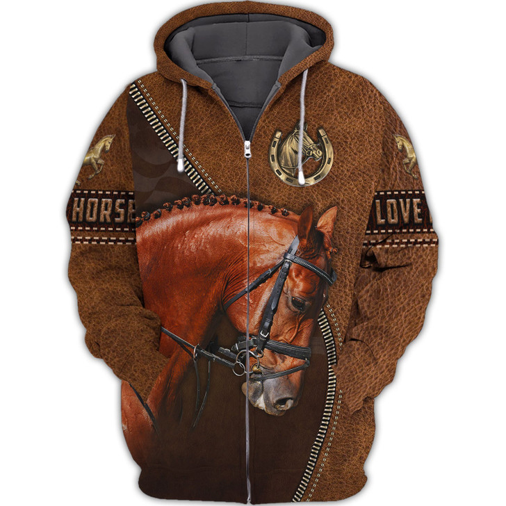 FUNSTUFFPRINT Love Horse 3D Full Print  3D Hoodie and Zip Hoodie