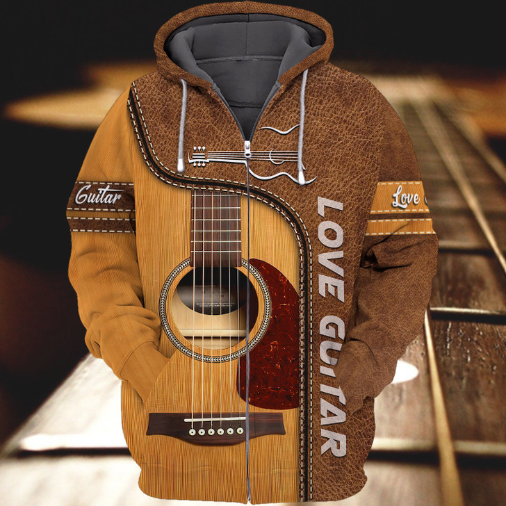 FUNSTUFFPRINT Love Guitar 3D Hoodie and Zip Hoodie