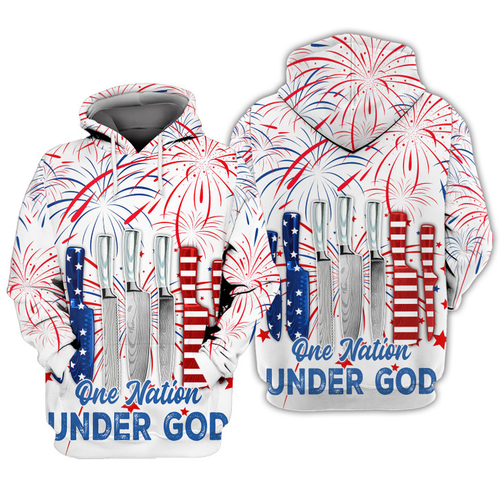 FUNSTUFFPRINT Independence Day Is Coming Chef One Nation Under God 3D Hoodie and Zip Hoodie