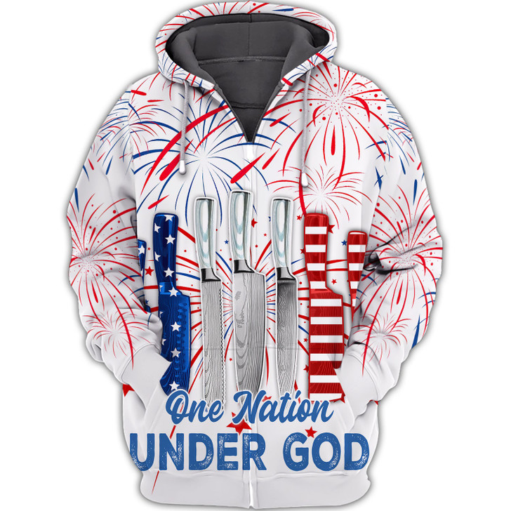 FUNSTUFFPRINT Independence Day Is Coming Chef One Nation Under God 3D Hoodie and Zip Hoodie