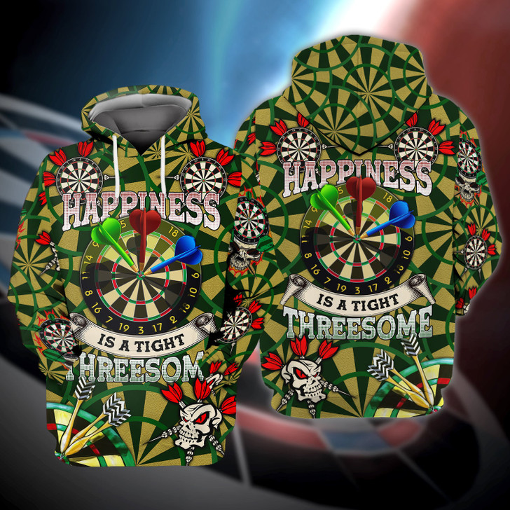 FUNSTUFFPRINT  Happiness Is A Tight Threesome Darts e 3D Hoodie and Zip Hoodie