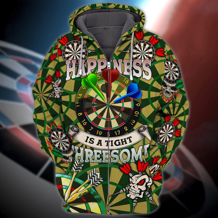 FUNSTUFFPRINT  Happiness Is A Tight Threesome Darts e 3D Hoodie and Zip Hoodie