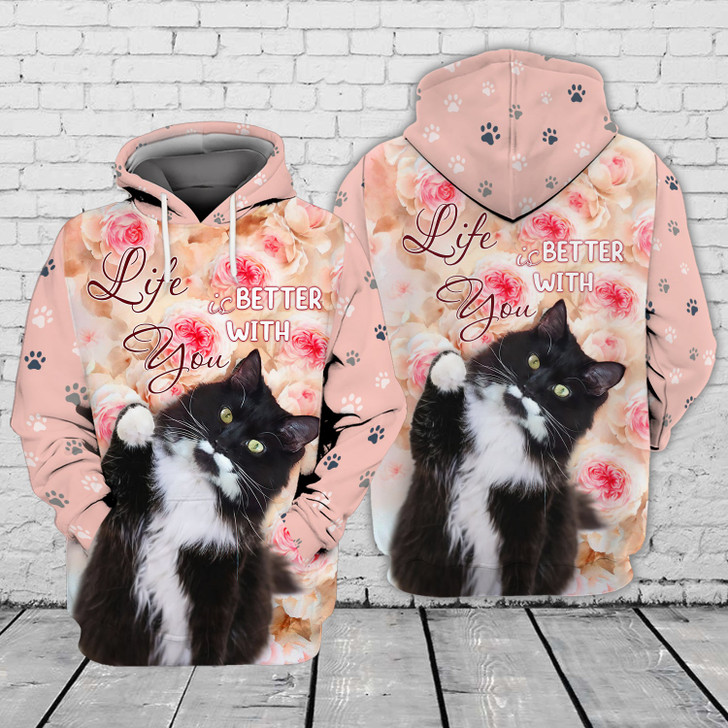 FUNSTUFFPRINT  Love Cat,For Cat Lover  3D Hoodie and Zip Hoodie
