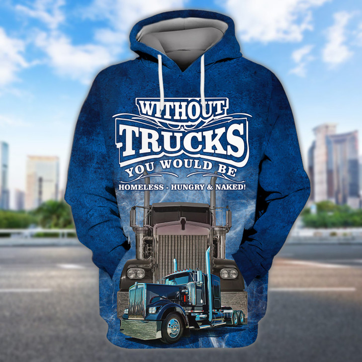 FUNSTUFFPRINT Without Trucks 3D Hoodie and Zip Hoodie
