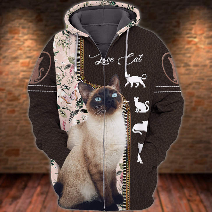 FUNSTUFFPRINT  Love Cats Design  3D Hoodie and Zip Hoodie