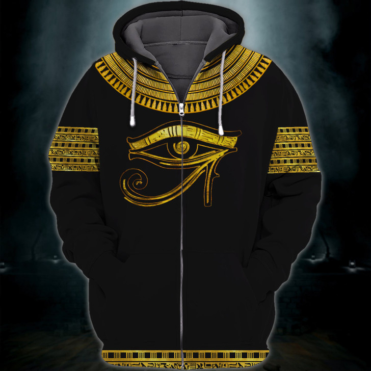 FUNSTUFFPRINT Eye of Horus God, Ancient Egypt 3D Hoodie and Zip Hoodie