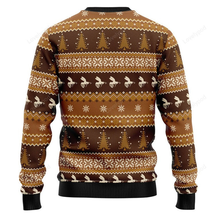 FUNSTUFFPRINT Bee Merry Ugly Christmas Sweater, Christmas sweatshirts, Christmas gift Ugly Sweater