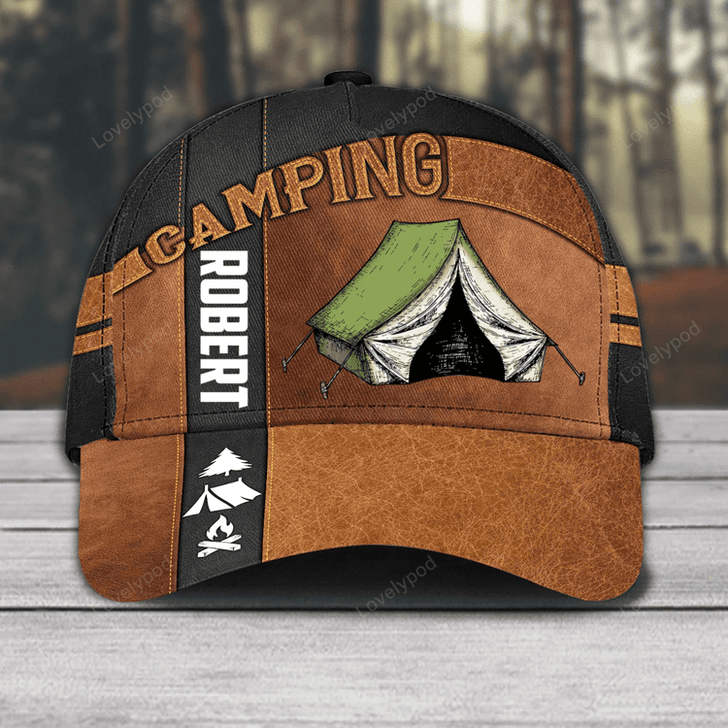 FUNSTUFFPRINT Personalized Camping Classic Cap for Family Camping, Camping Hat for Campers-SBC-11367