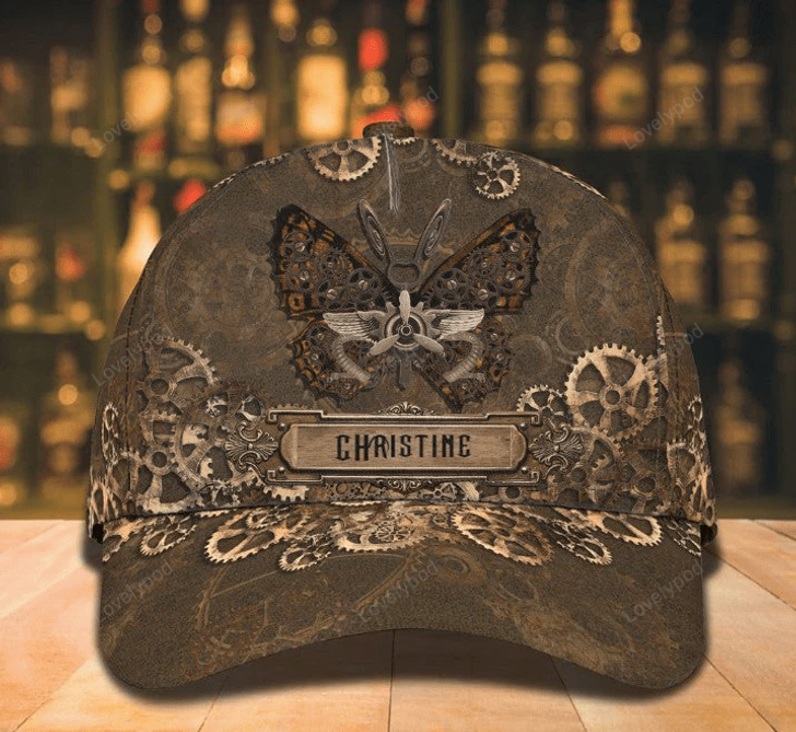 FUNSTUFFPRINT Customized Bicycle Girl Cap Butterfly Art Hat for Girl Summer Cap-SBC-11381