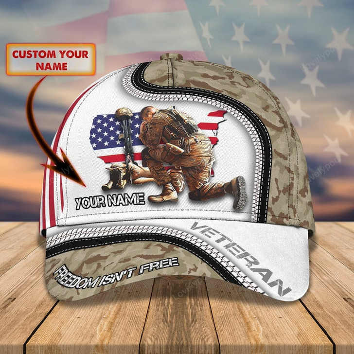FUNSTUFFPRINT Veteran Honor Personalized Name All Over Print Classic Cap, Gifts for veteran-SBC-11494