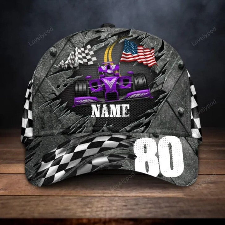 FUNSTUFFPRINT Custom racing speed lover American flag all over printed classic cap
