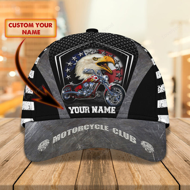 FUNSTUFFPRINT 3D Classic Cap Motorcycle Personalized Name Cap