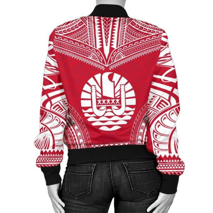 FUNSTUFFPRINT French Polynesia Flag Polynesian Chief Women’S Bomber Jacket – Bn10 Bomber Jacket