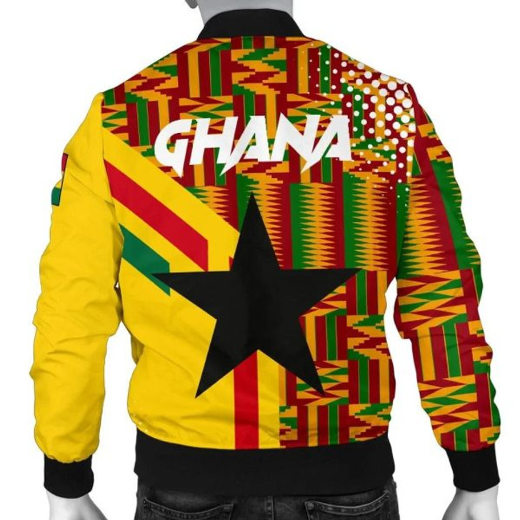 FUNSTUFFPRINT Ghana Bomber Jacket Ankara Tops Striped Men A10 Bomber Jacket