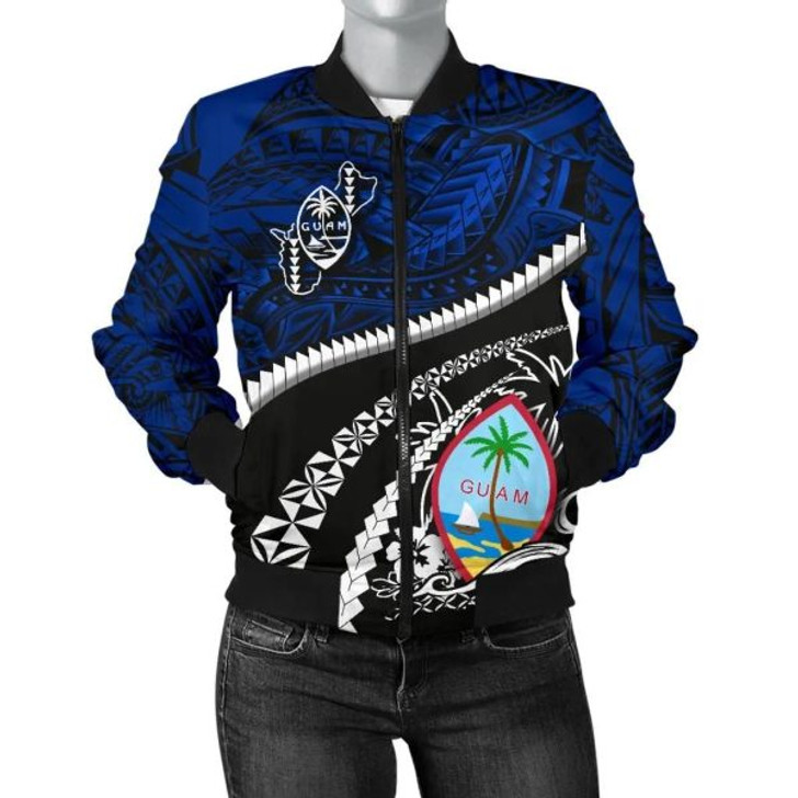 FUNSTUFFPRINT Guam Women’s Bomber Jacket Polynesian Shark Tattoo K4 Bomber Jacket