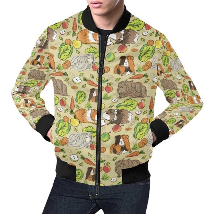 FUNSTUFFPRINT Guinea Pig Pattern Print Mens Bomber Jacket