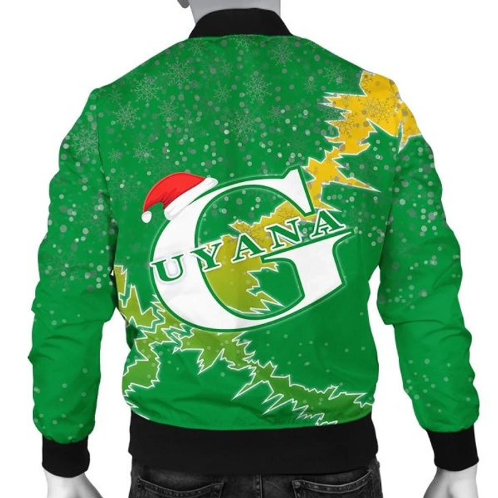 FUNSTUFFPRINT Guyana Christmas Coat Of Arms Men Bomber Jacket X Style J78 Bomber Jacket