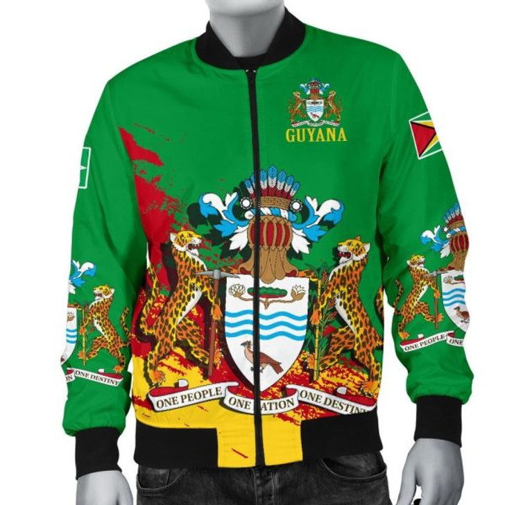 FUNSTUFFPRINT Guyana Special Men’s Bomber Jacket A7 Bomber Jacket