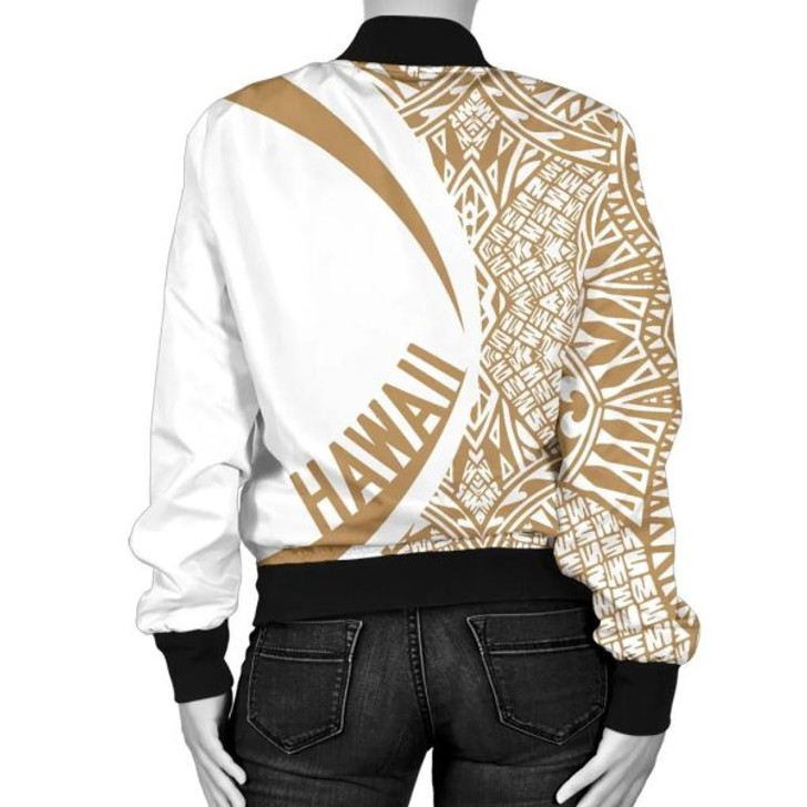 FUNSTUFFPRINT Hawaii Coat Of Arm Women’s Bomber Jacket – Circle Style 06 – AH – J1 Bomber Jacket