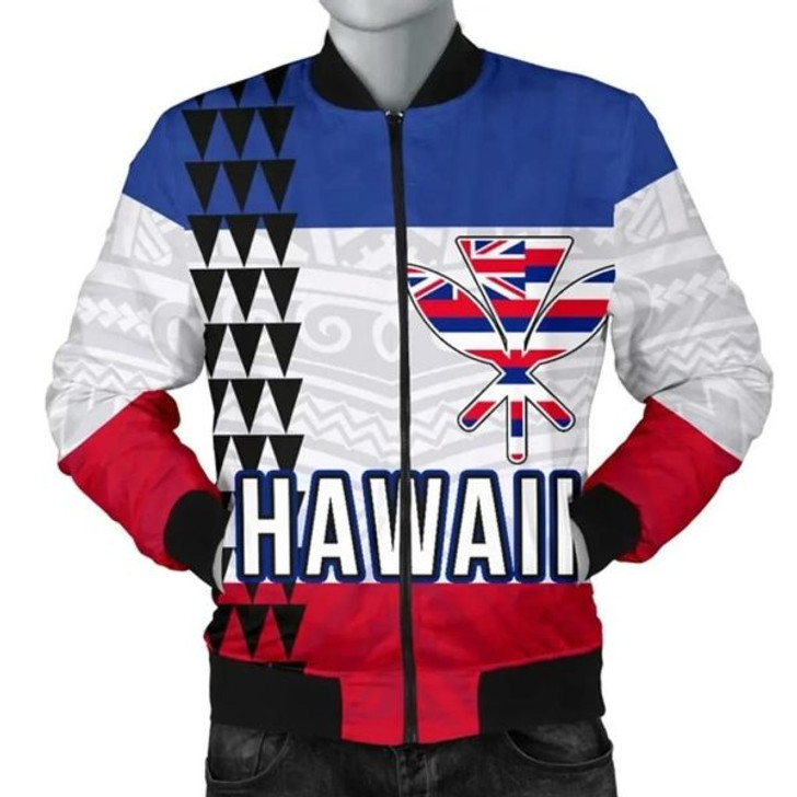FUNSTUFFPRINT Hawaii Flag Polynesian Men’s Bomber Jacket – AH J4 Bomber Jacket