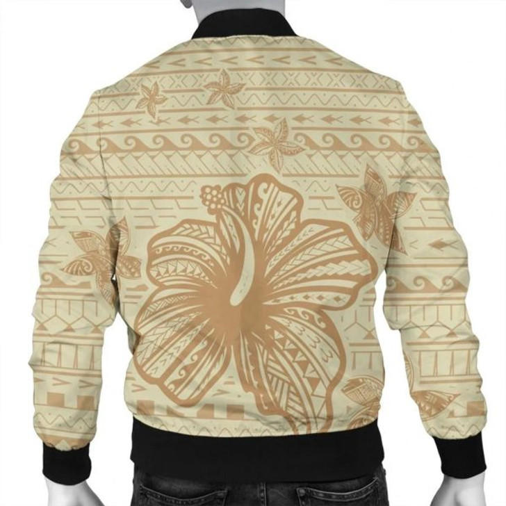 FUNSTUFFPRINT Hawaii Hibiscus Plumeria Kanaka Polynesian Vintage Bomber Jacket – AH – J4R Bomber Jacket