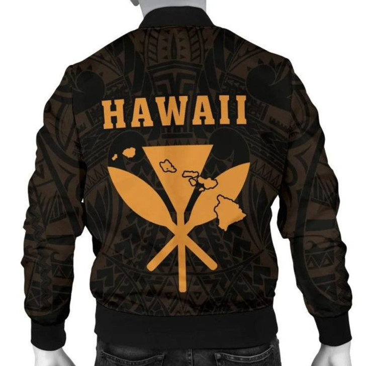 FUNSTUFFPRINT Hawaii Kakau Makau Fish Hook Kanaka Map Men’s Bomber Jacket Polynesian – AH – J6 Bomber Jacket