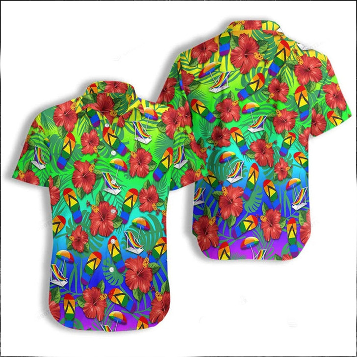 LGBT Summer Vacation Hawaiian Shirt, Rainbow Shirt, Pride Shirt, LGBT Shirt
