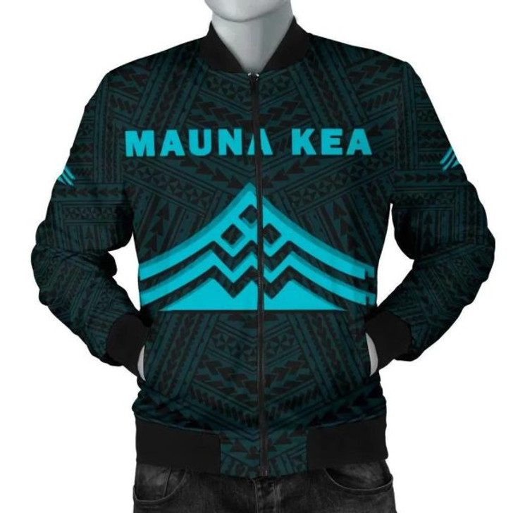FUNSTUFFPRINT Hawaii Mauna Kea Polynesian Men’s Bomber Jacket Blue – AH – J71 Bomber Jacket