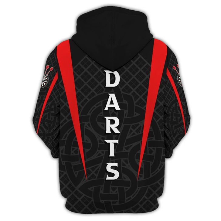 FUNSTUFFPRINT  Personalized Name Dart Board On Fire3D Hoodie and Zip Hoodie