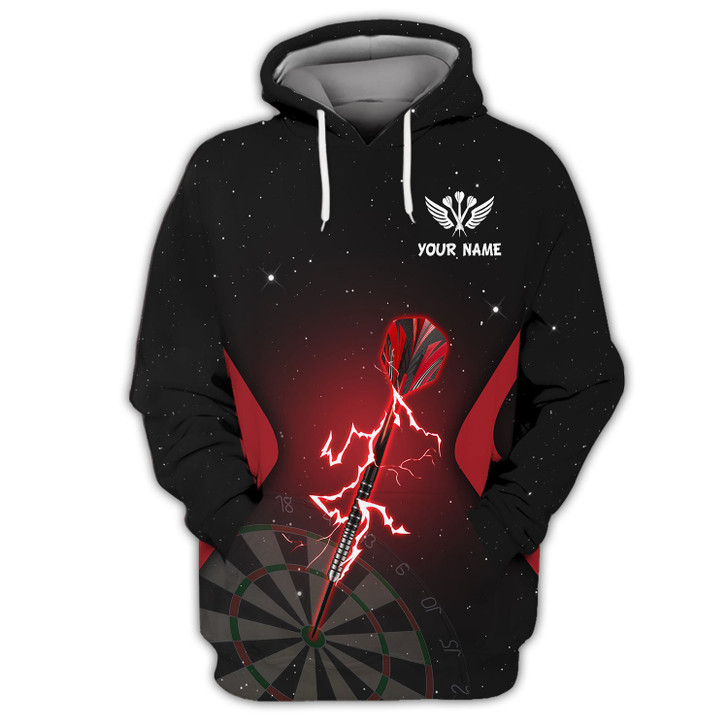 FUNSTUFFPRINT Personalized Name Darts Skeleton  3D Hoodie and Zip Hoodie