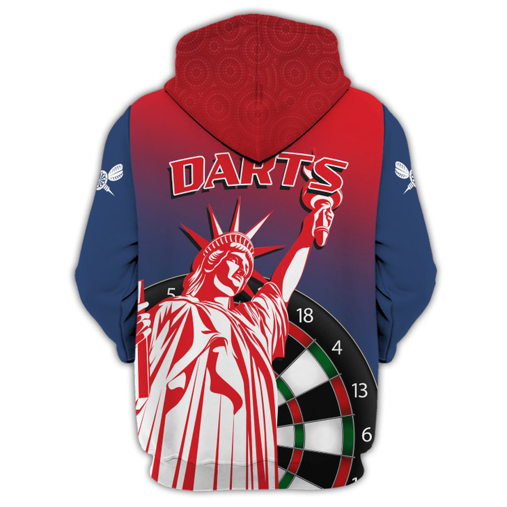 FUNSTUFFPRINT  Personalized Name Dart USA 3D Hoodie and Zip Hoodie