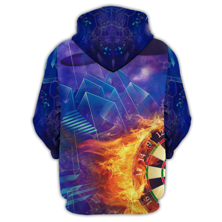 FUNSTUFFPRINT  Personalized Name Dart Purple 3D Hoodie and Zip Hoodie