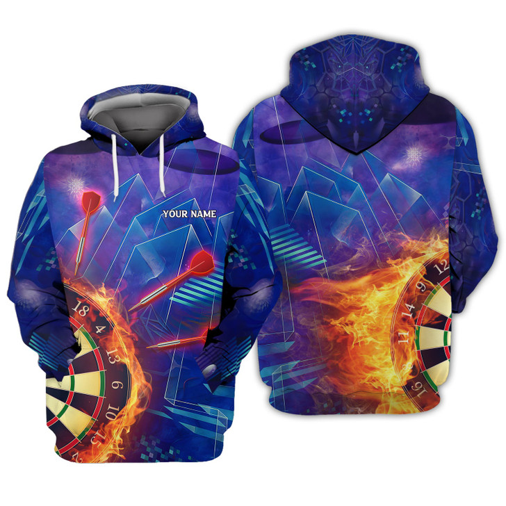 FUNSTUFFPRINT  Personalized Name Dart Purple 3D Hoodie and Zip Hoodie