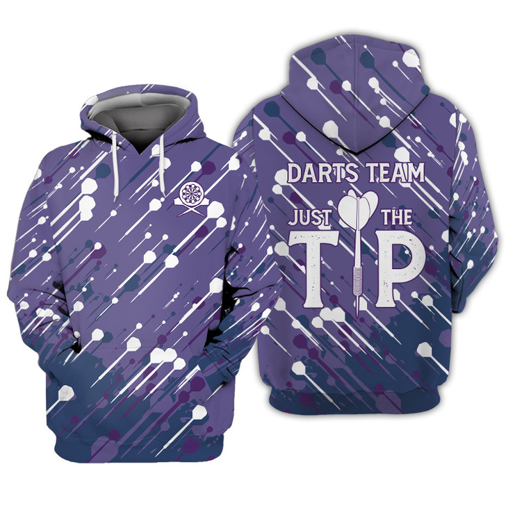 FUNSTUFFPRINT Darts Team, Just The Tip   3D Hoodie and Zip Hoodie