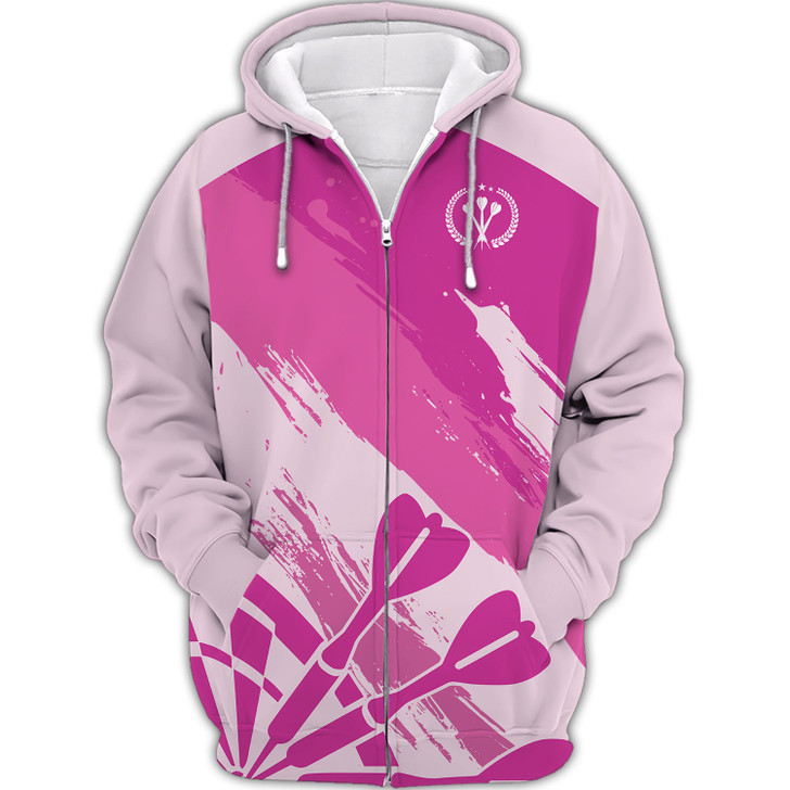 FUNSTUFFPRINT Darts Pink  3D Hoodie and Zip Hoodie