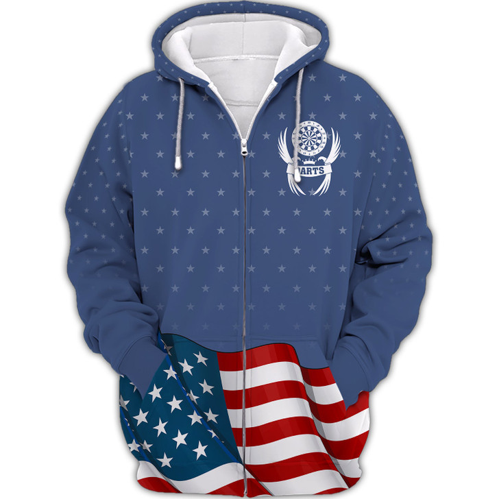 FUNSTUFFPRINT  Darts USA 3D Hoodie and Zip Hoodie