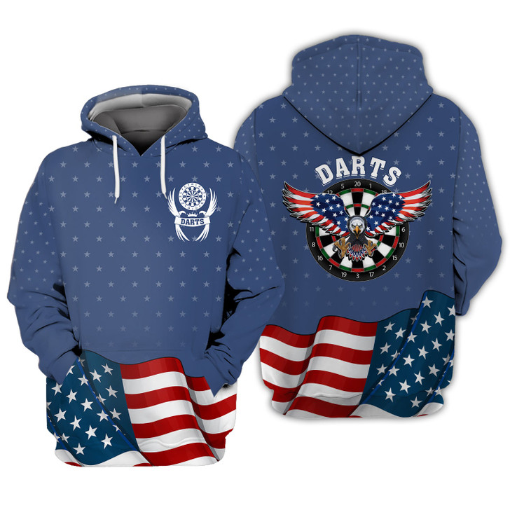 FUNSTUFFPRINT  Darts USA 3D Hoodie and Zip Hoodie