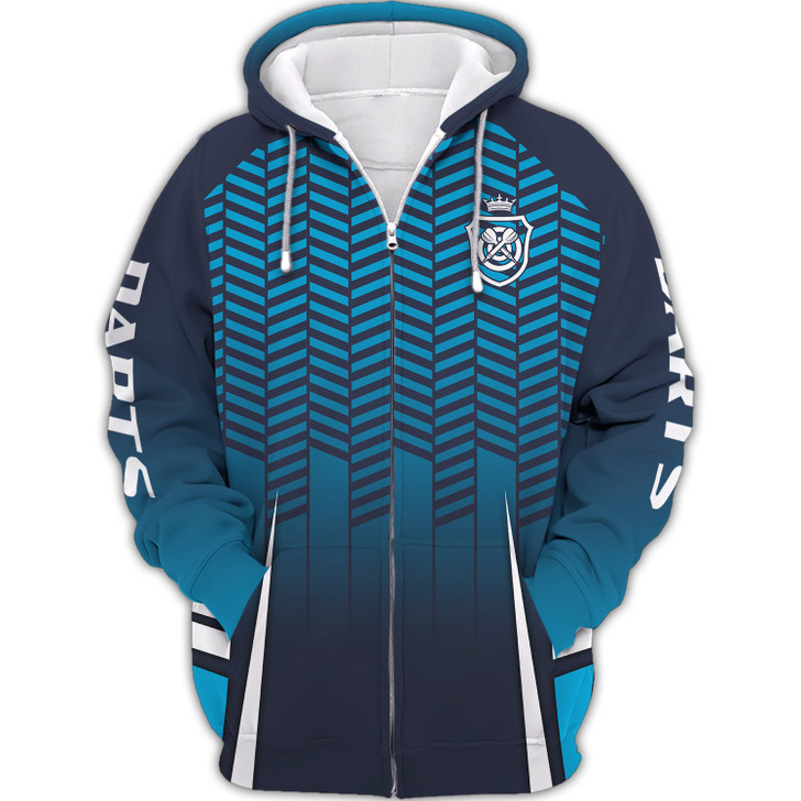 FUNSTUFFPRINT  Dart Board Blue  3D Hoodie and Zip Hoodie