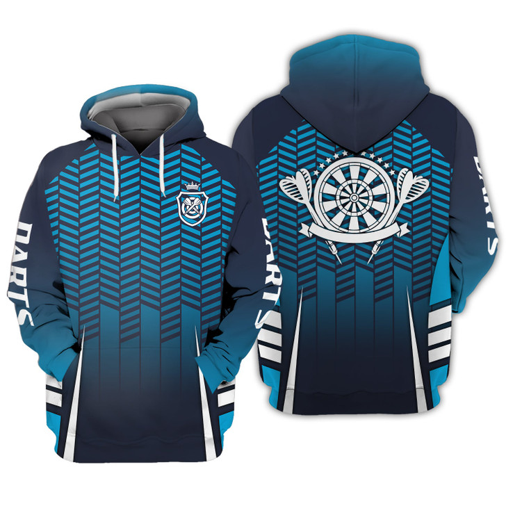 FUNSTUFFPRINT  Dart Board Blue  3D Hoodie and Zip Hoodie