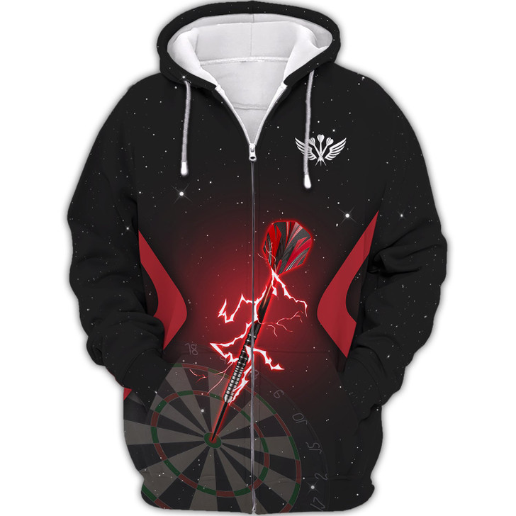 FUNSTUFFPRINT Darts Skeleton  3D Hoodie and Zip Hoodie