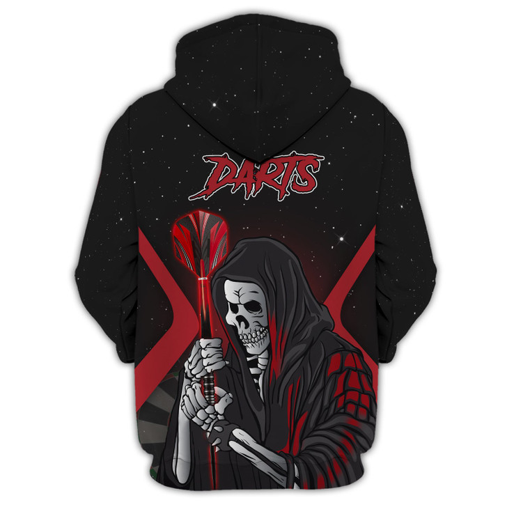 FUNSTUFFPRINT Darts Skeleton  3D Hoodie and Zip Hoodie