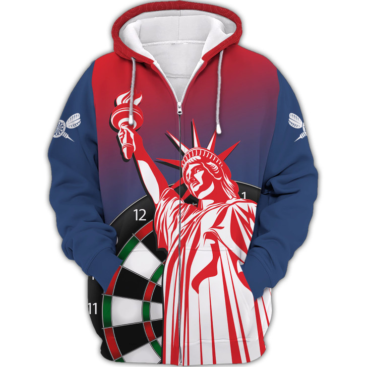 FUNSTUFFPRINT Dart USA 3D Hoodie and Zip Hoodie